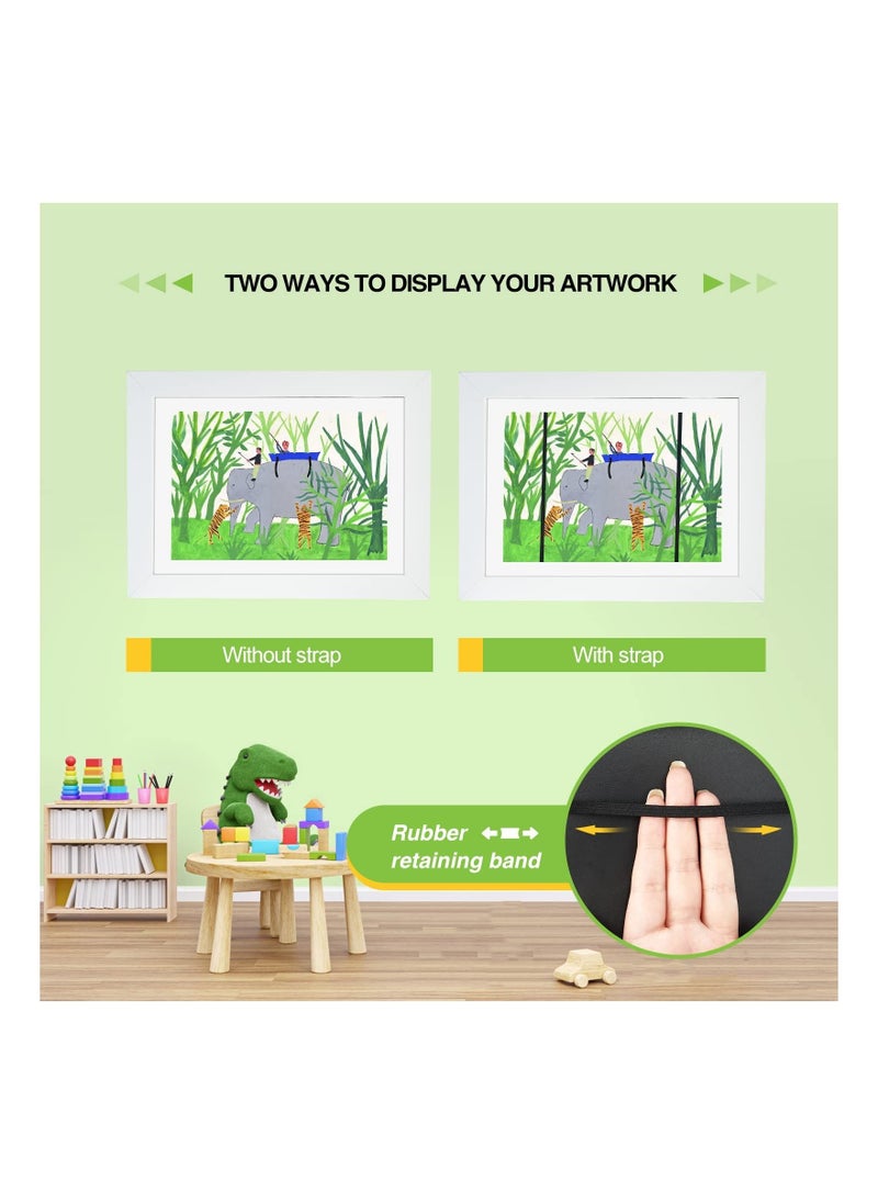 Y&D - Kids Art Frames, Front Opening and Changeable Picture Display for A4 Art-Work, Storage Crafts, Drawing, Hanging Art, 8.3x11.8 (White, 1 Pack) - Image 1