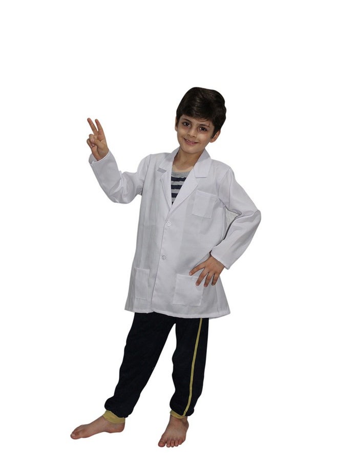 Kaku Fancy Dresses - Kaku Fancy Dresses Lab Coat Costume for Doctor/Medical School Laboratory for Boys & Girls, 10-12 Years (White) - Image 1