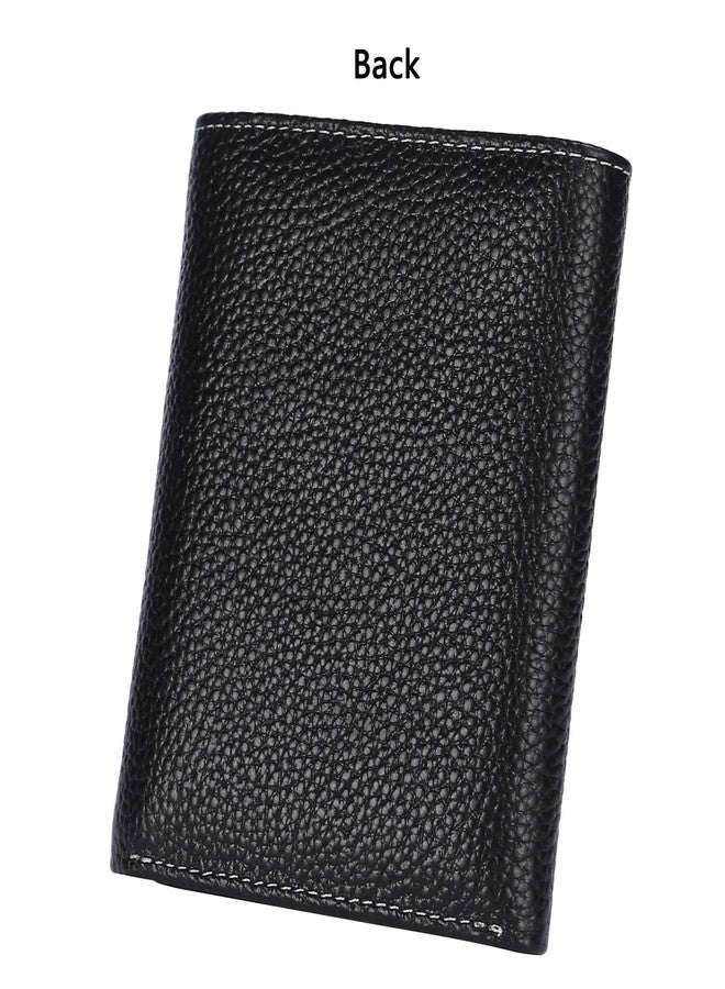 AINIMOER Small Leather Wallet for Women, Slim Compact Credit Card Holder RFID Blocking Wallets Organizer with Coin Pocket, Lichee Black - Image 5