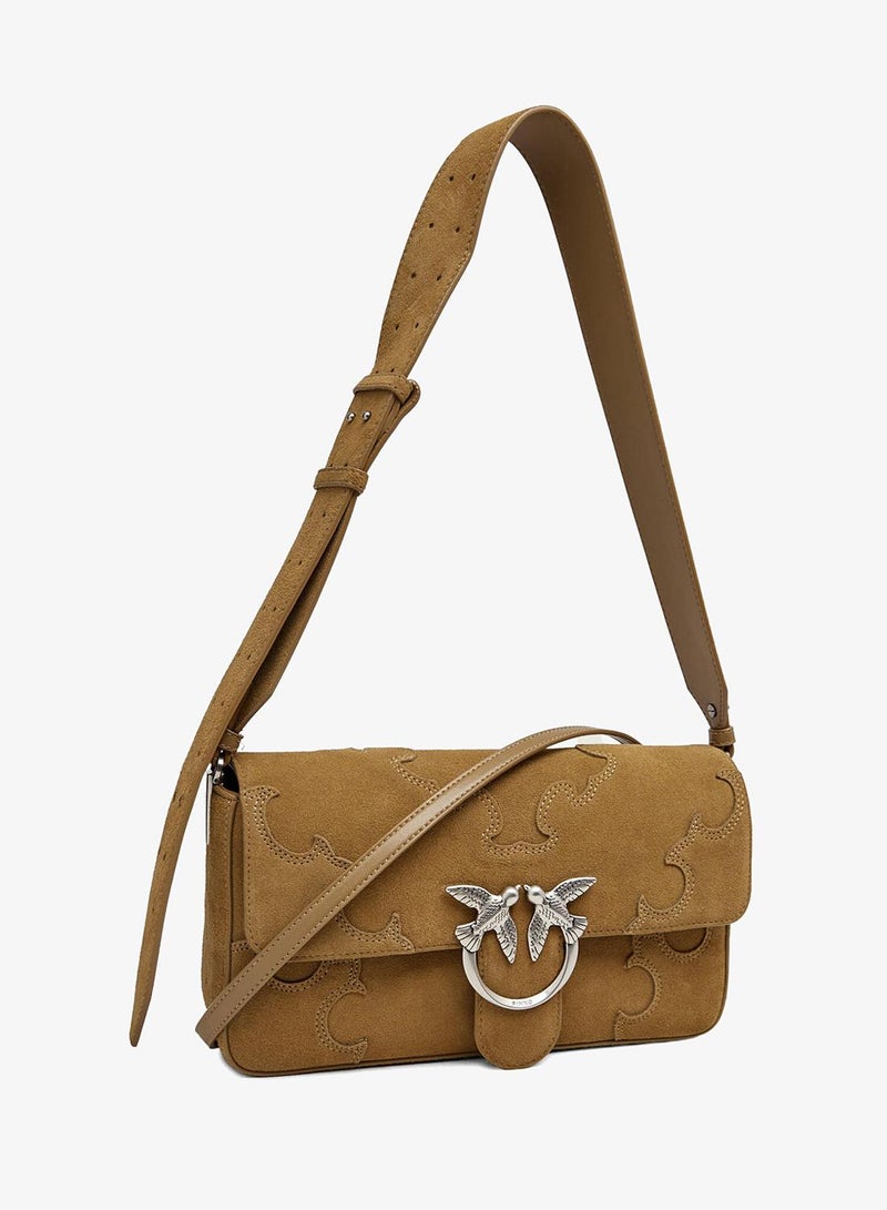 PINKO Logo Detail Flap Over Shoulder Bag - Image 5