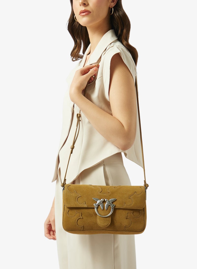 PINKO Logo Detail Flap Over Shoulder Bag - Image 1