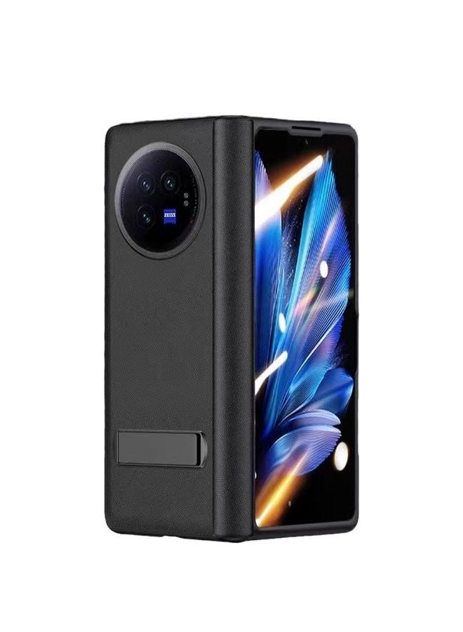 عام غطاء هاتف محمول VIVO X Fold 3 من جلد النابا، مع مفصل شامل وحامل مغناطيسي متكامل للحماية من السقوط - Image 1