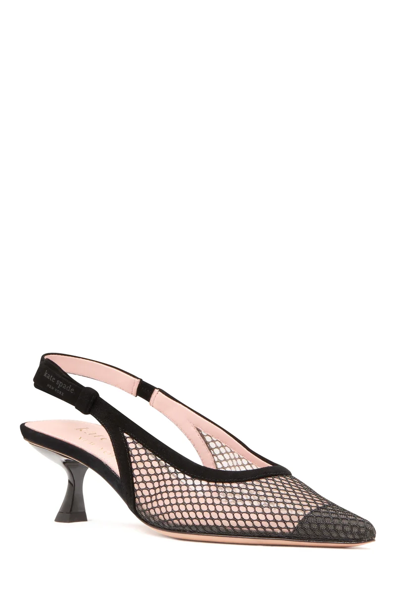 Kate Spade Riley Mesh Slingback Kitten Heel Pumps