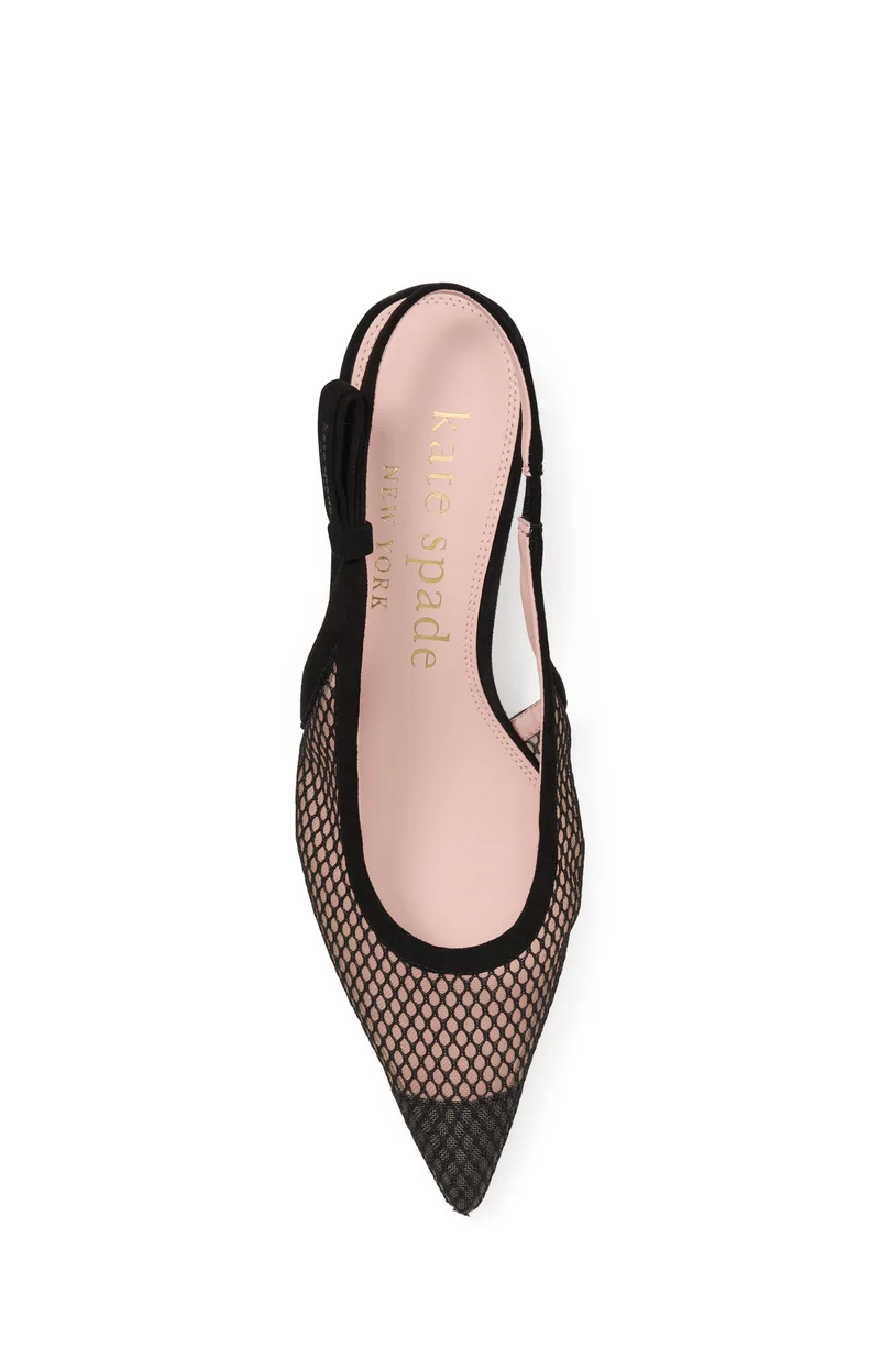 Kate Spade Riley Mesh Slingback Kitten Heel Pumps