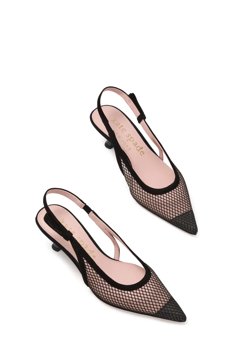 Kate Spade Riley Mesh Slingback Kitten Heel Pumps