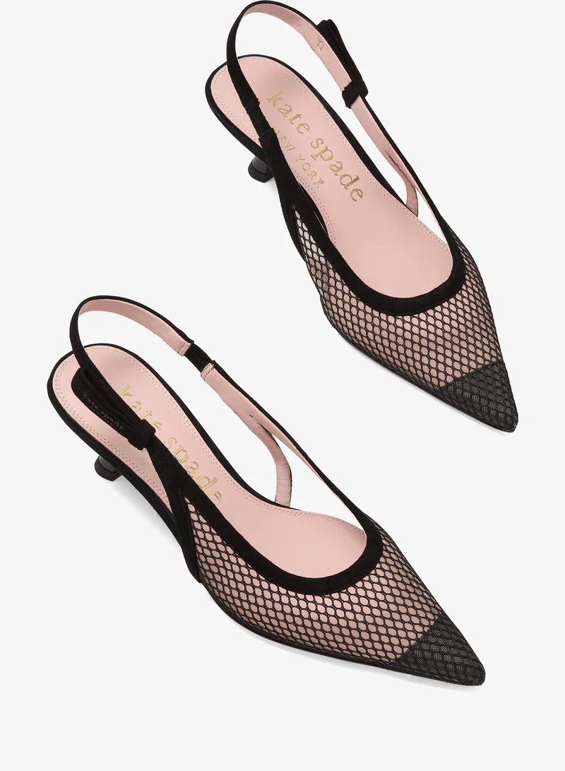 Kate Spade Riley Mesh Slingback Kitten Heel Pumps