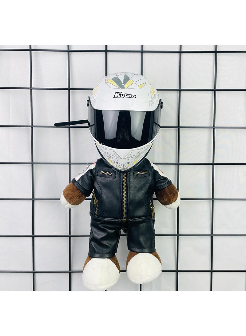 Y&D Mini Style Full Face Plush Toy Helmet Motorcycle Lover’s Small Racing Crash Helmet Souvenir Ornament Desk Decorator Motorsport Fans Gift 30cm  - Image 1