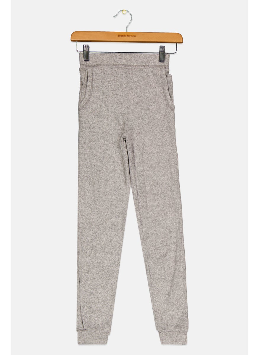 Nine 1 Eight Kids Girl Heather Pull On Jogger Pants, Grey  - Image 1