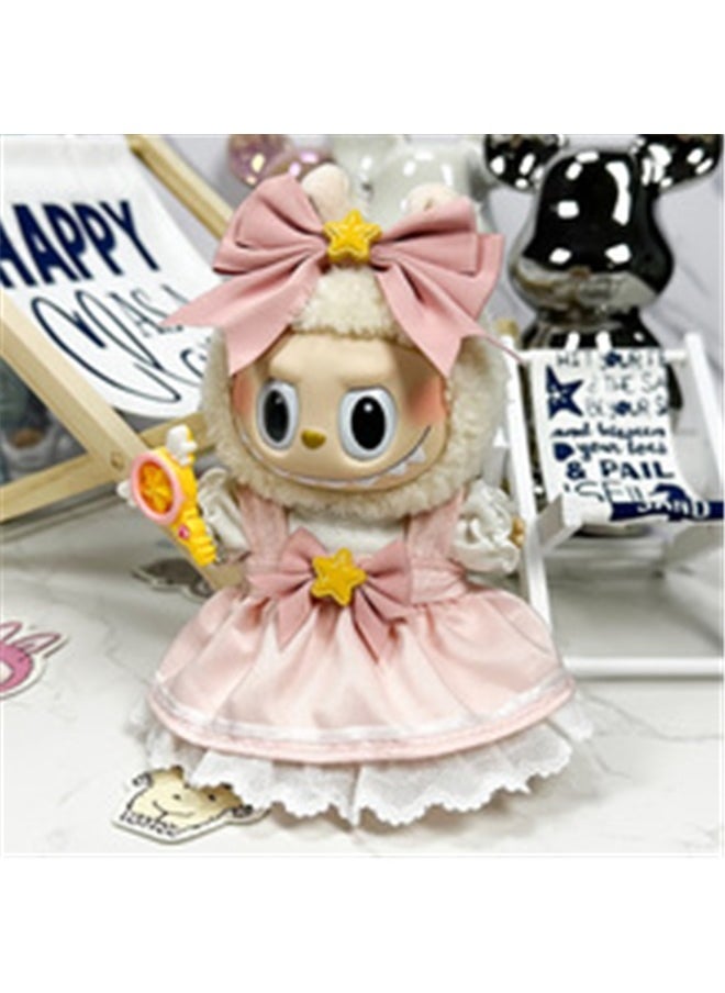 yongsheng Sitting Party Doll Clothes Doll Clothes Ragcloth Clothes Plush Specification:First And Second Generation Universal (doll Not Included) - Standard Outfit-Color:Magical Girl (tiara + Suspender Skirt + Dress + Magic Wand)  - Image 3