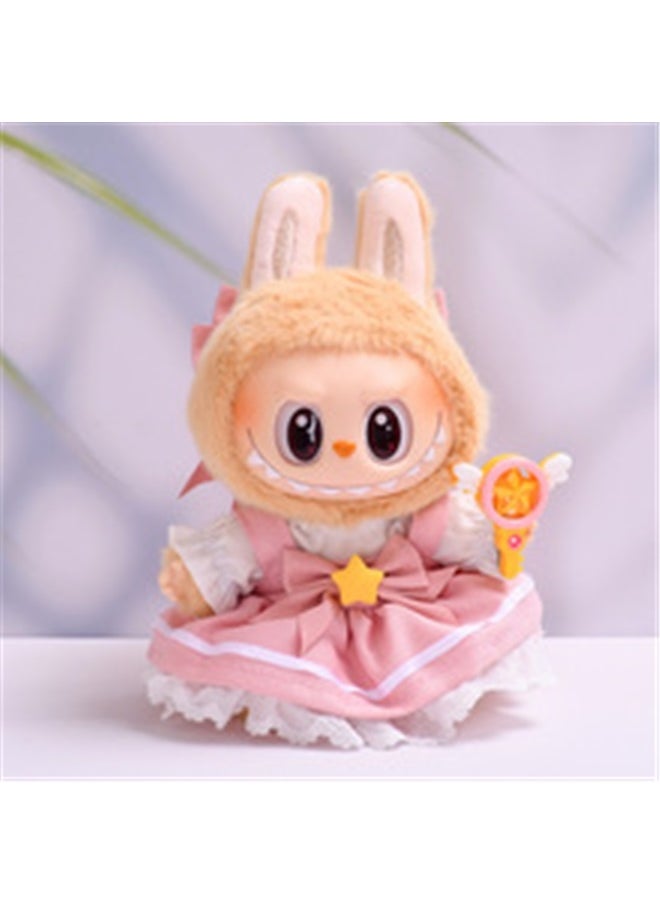 yongsheng Sitting Party Doll Clothes Doll Clothes Ragcloth Clothes Plush Specification:First And Second Generation Universal (doll Not Included) - Standard Outfit-Color:Magical Girl (tiara + Suspender Skirt + Dress + Magic Wand)  - Image 5