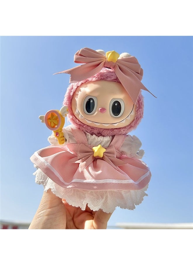 yongsheng Sitting Party Doll Clothes Doll Clothes Ragcloth Clothes Plush Specification:First And Second Generation Universal (doll Not Included) - Standard Outfit-Color:Magical Girl (tiara + Suspender Skirt + Dress + Magic Wand)  - Image 2