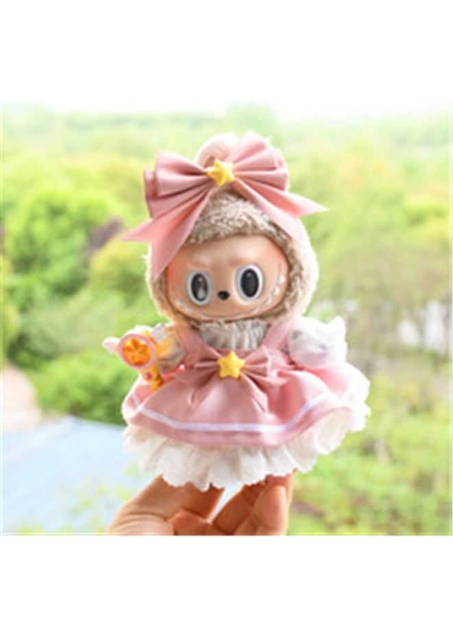 yongsheng Sitting Party Doll Clothes Doll Clothes Ragcloth Clothes Plush Specification:First And Second Generation Universal (doll Not Included) - Standard Outfit-Color:Magical Girl (tiara + Suspender Skirt + Dress + Magic Wand)  - Image 4