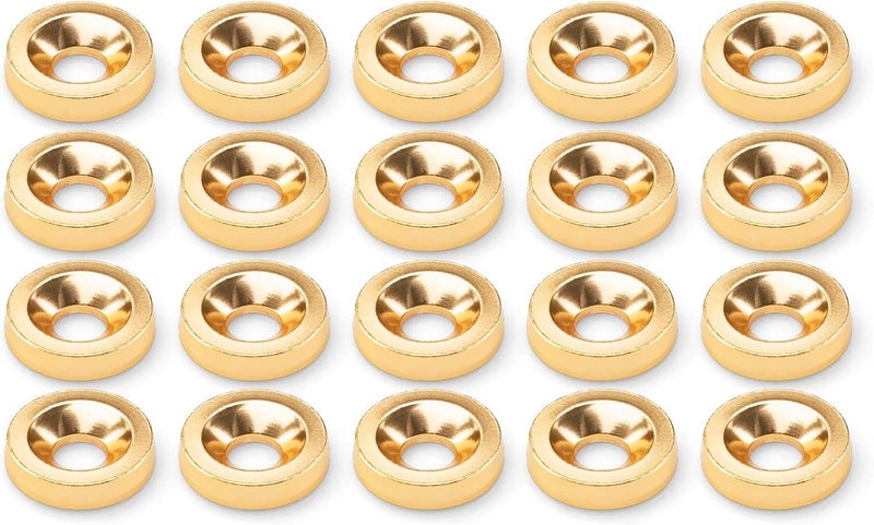 EZAUTO WRAP EZAUTOWRAP 20pcs Champagne Gold Billet Aluminum Fender Bumper Washer Bolt Engine Bay Screw Dress Up Kit JDM M6x15mm 6061 T6-Grade - Image 2