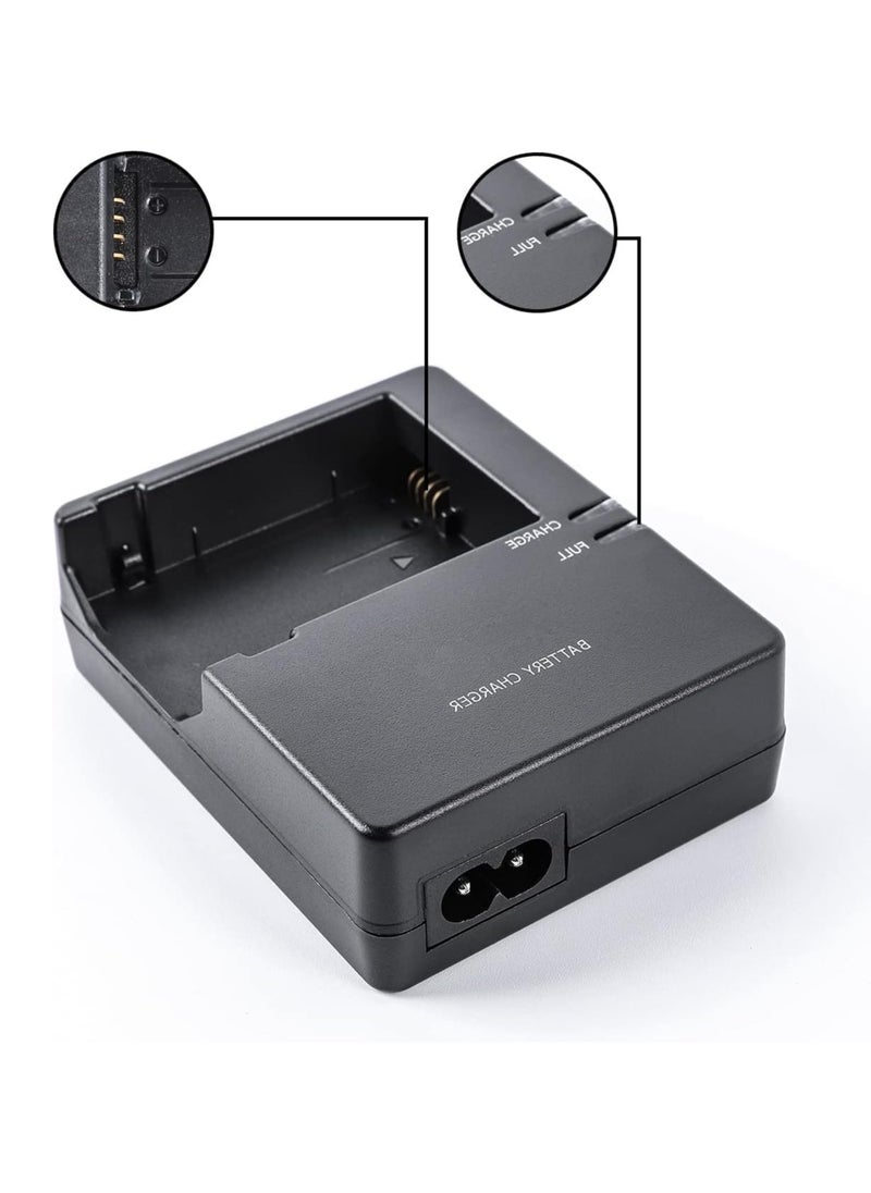 Generic - LC-E8C Battery Charger 550D 600D 650D 700D Compatible with EOS Rebel Compatible with DSLR Camera Model T2i T3i T4i T5i X4 Black with Power Supply Cord Wire - Image 1