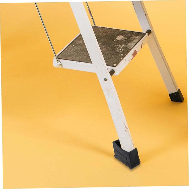 4Pcs Black Rubber Ladder Feet Covers Non Slip Leg Caps For Stairs Skid Resistance - Image 3