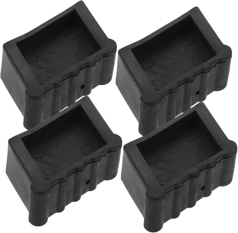 4Pcs Black Rubber Ladder Feet Covers Non Slip Leg Caps For Stairs Skid Resistance - Image 2