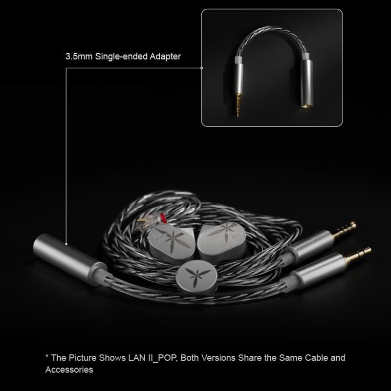 Moondrop LAN ll Earphone 4.4mm 3.5mm Plug 0.78mm Interchangeable Cable 10mm Double-Cavity HiFi in-Ear Wired Headphones (LAN II POP) - Image 5