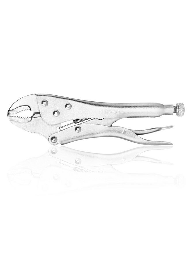 INGCO Curved Jaw Locking Pliers, 10" Curved Jaw Pliers- Carbon Steel Vise Grips - Hardened Milled Jaws for Maximum Grip - Classic Trigger Release - Image 1