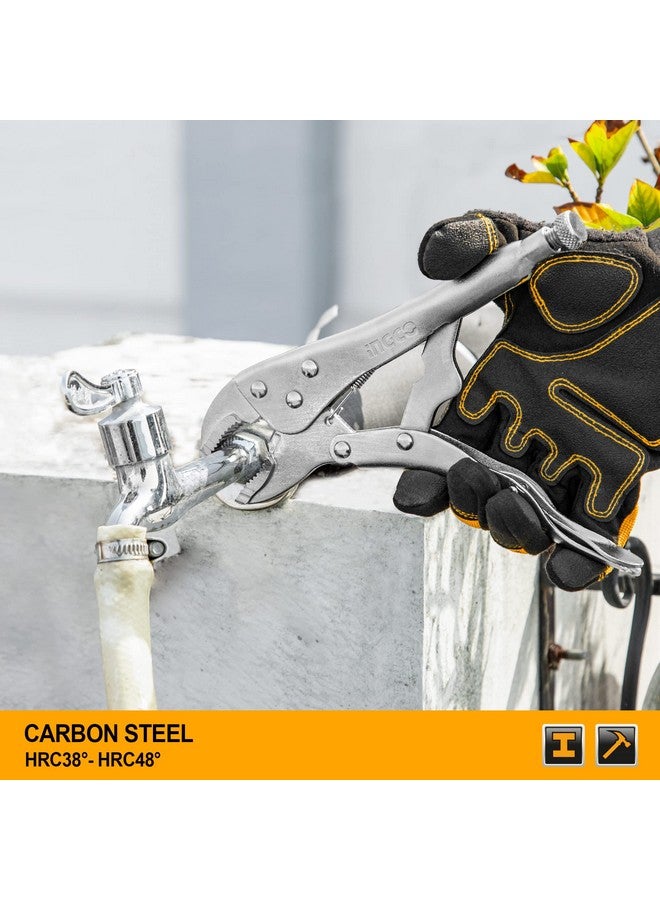 INGCO Curved Jaw Locking Pliers, 10" Curved Jaw Pliers- Carbon Steel Vise Grips - Hardened Milled Jaws for Maximum Grip - Classic Trigger Release - Image 5