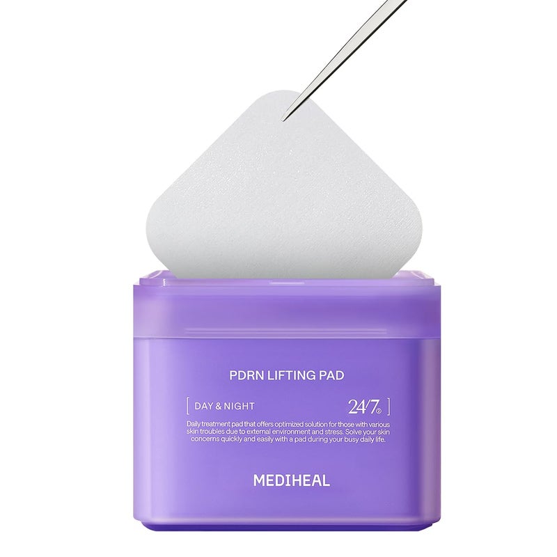 MEDIHEAL وسادات ميديهيال PDRN المرفوعة - مع السكوالين والجلوتاثيون للعناية الكاملة بالبشرة - لعلاج المسام والتجاعيد وشد البشرة وتقشير لطيف وترطيب، قماش نباتي مشدود وقابل للتمدد - Image 1