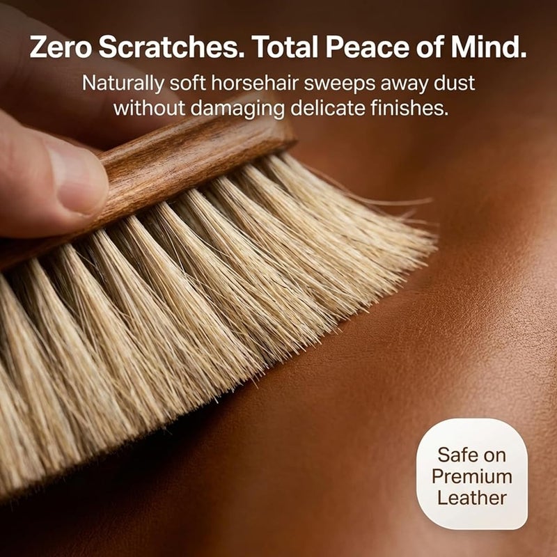 Kaps Premium Quality Shoe Brush Lux, Natural Horsehair, Shine Buff Polish (15 cm Length) - Image 4