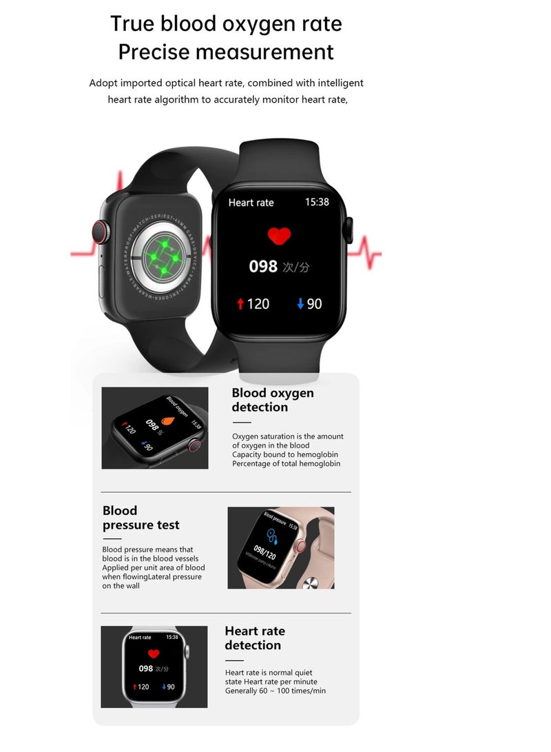 Sports Watch Series 9 AMOLED display Full Screen With Health Fitness Tracker +addition Replacement Size 39 mm-Black - Image 5