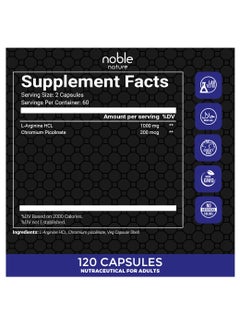 noble nature L-Arginine 1000 MG, Supports Power & Performance, Extra Strength, 120 Capsules  - Image 2