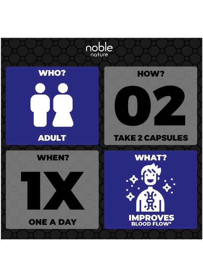 noble nature L-Arginine 1000 MG, Supports Power & Performance, Extra Strength, 120 Capsules - Image 4