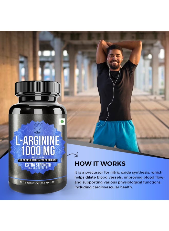 noble nature L-Arginine 1000 MG, Supports Power & Performance, Extra Strength, 120 Capsules - Image 5