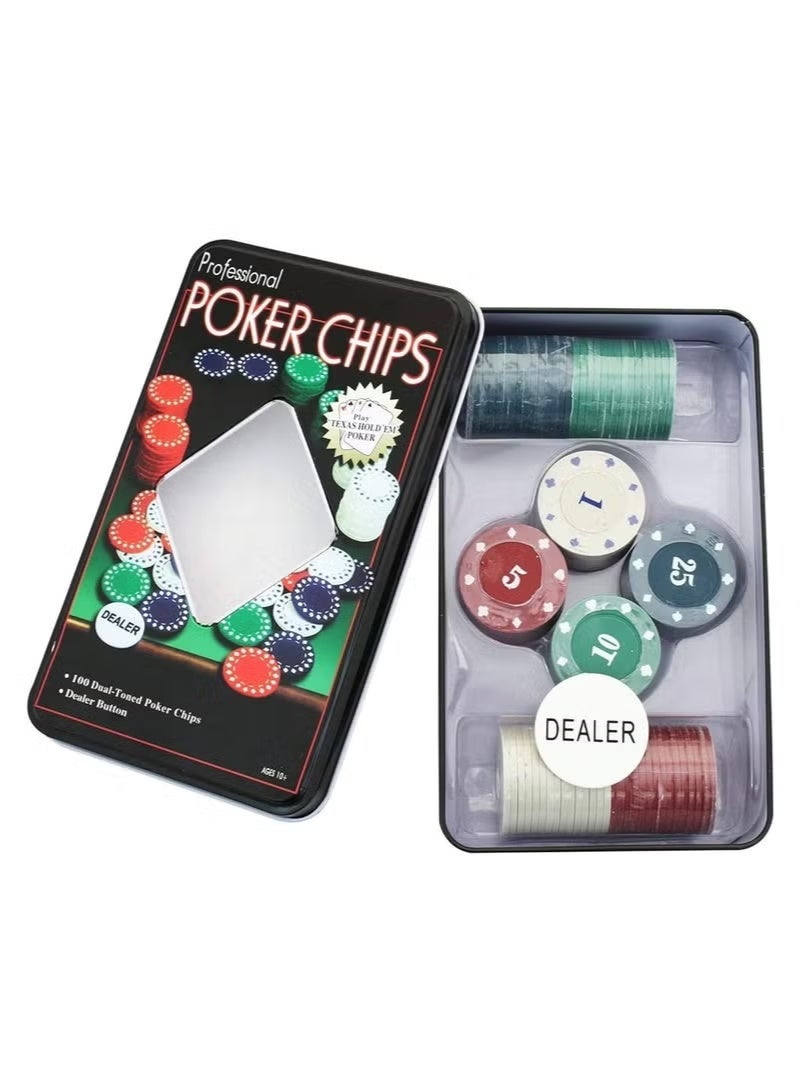 100pcs Poker Chip Set Card Gaming Perfect for Gifts, Family Games, Birthday Parties - Image 2