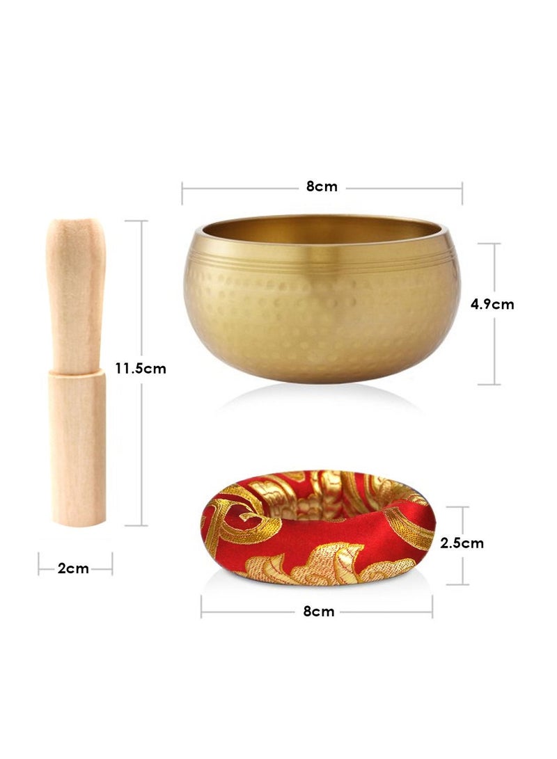 Meditation Singing Bowl Singing Bowl Set Meditation Sound Bowl with Mallet  and Cushion(Random Colour)