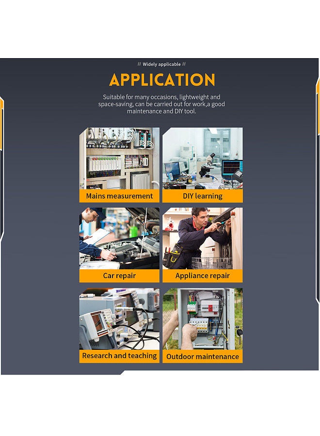 Handheld Digital Oscilloscope Portable 400V Voltage Measurement 200KHz Bandwidth 2.5MS/s Real-time Sampling Rate 2.8inch Screen Multifunctional Oscilloscope Instrument with Firmware Upgrade Function