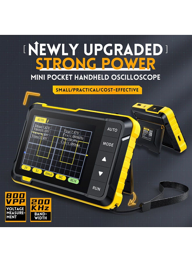 Handheld Digital Oscilloscope Portable 400V Voltage Measurement 200KHz Bandwidth 2.5MS/s Real-time Sampling Rate 2.8inch Screen Multifunctional Oscilloscope Instrument with Firmware Upgrade Function