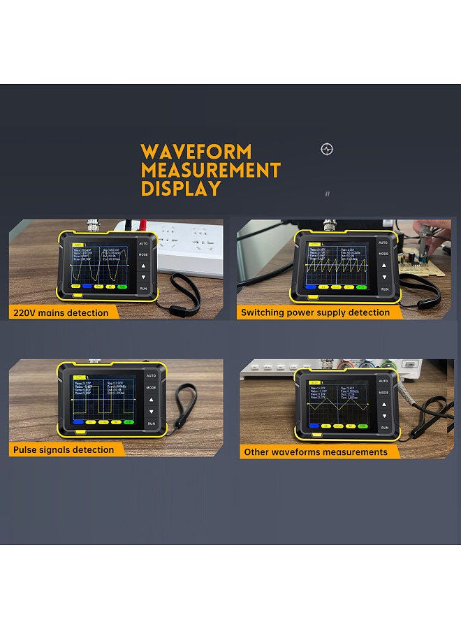Handheld Digital Oscilloscope Portable 400V Voltage Measurement 200KHz Bandwidth 2.5MS/s Real-time Sampling Rate 2.8inch Screen Multifunctional Oscilloscope Instrument with Firmware Upgrade Function