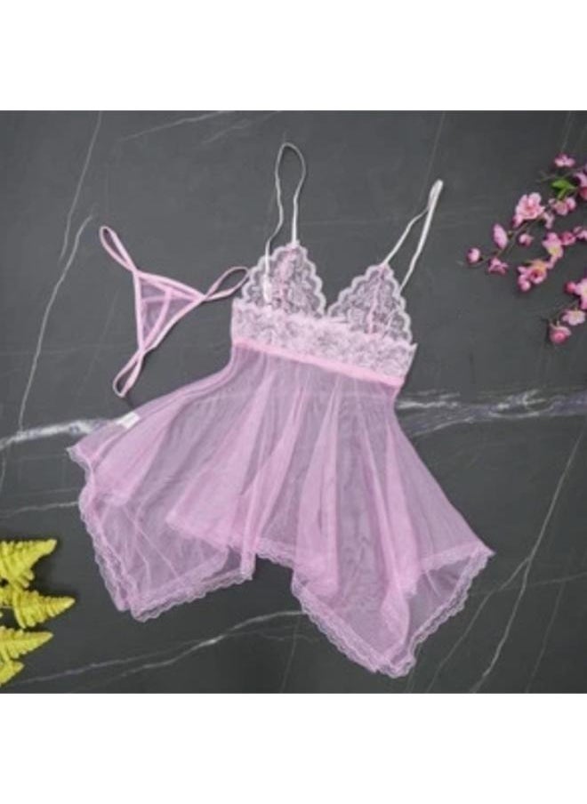 Nightwear Women Dress+ G-string Sleepwear Set 
