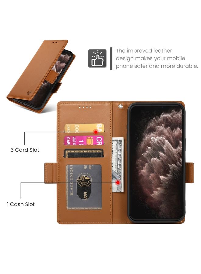 زبون جراب لهاتف iPhone 11 Pro Max مع مشبك جانبي مغناطيسي من الجلد المصقول - Image 4