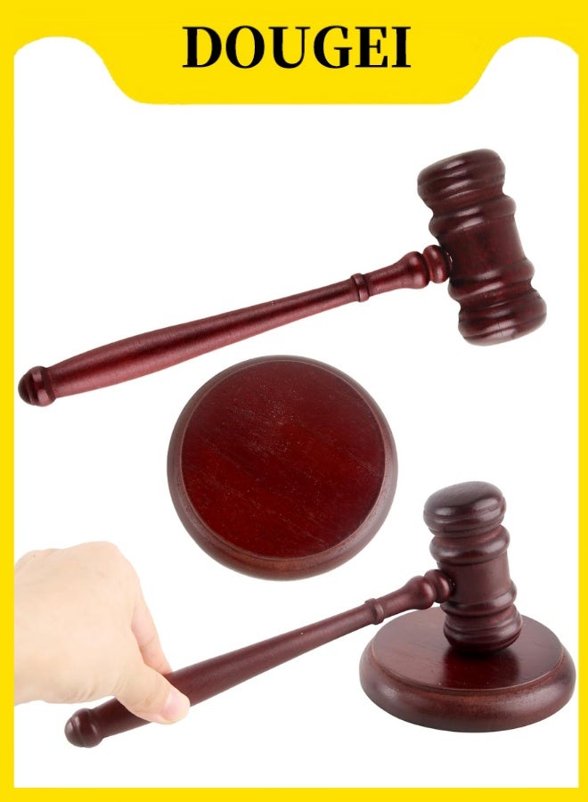 DOUGEI Handmade Wooden Gavel Block Set，Handmade Wooden Gavel and Block Set Perfect for Lawyer Judge Auction Sale Meetings Student and Gifts - Image 1