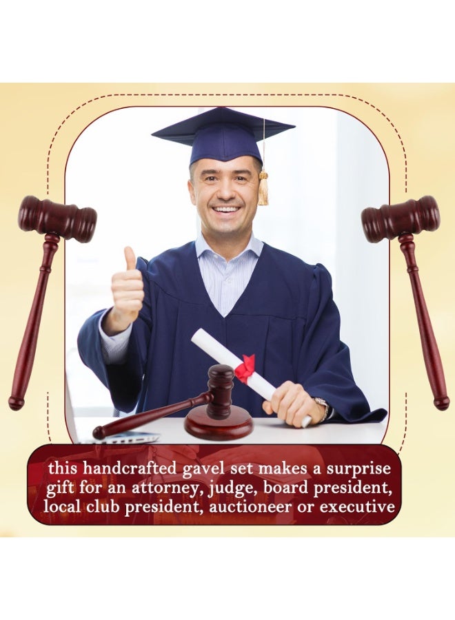 DOUGEI Handmade Wooden Gavel Block Set，Handmade Wooden Gavel and Block Set Perfect for Lawyer Judge Auction Sale Meetings Student and Gifts - Image 4