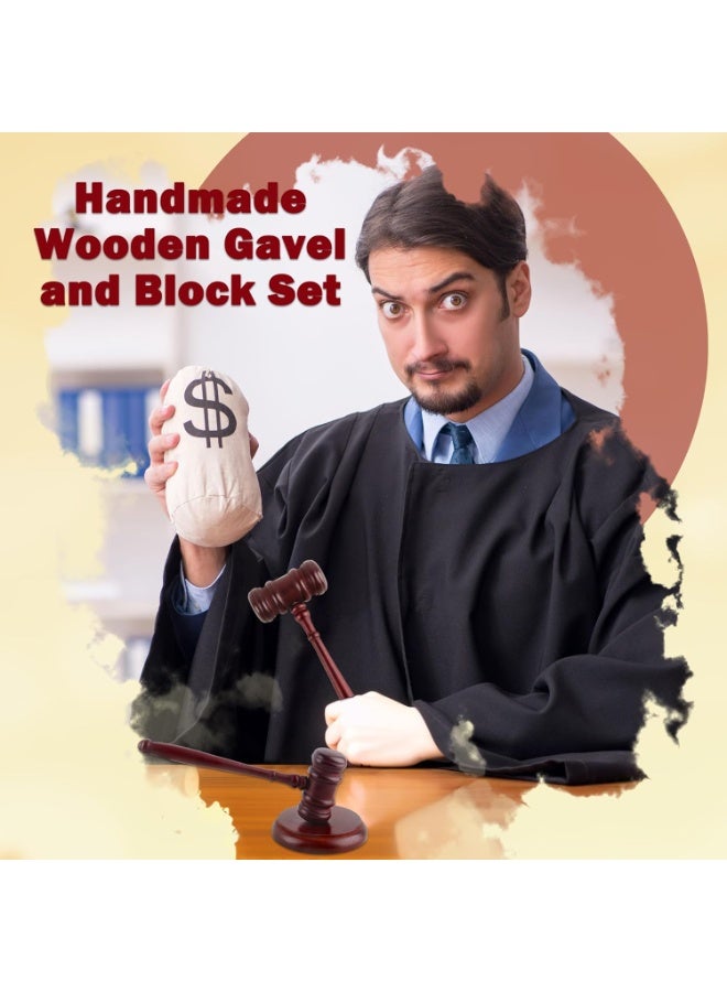 DOUGEI Handmade Wooden Gavel Block Set，Handmade Wooden Gavel and Block Set Perfect for Lawyer Judge Auction Sale Meetings Student and Gifts - Image 3