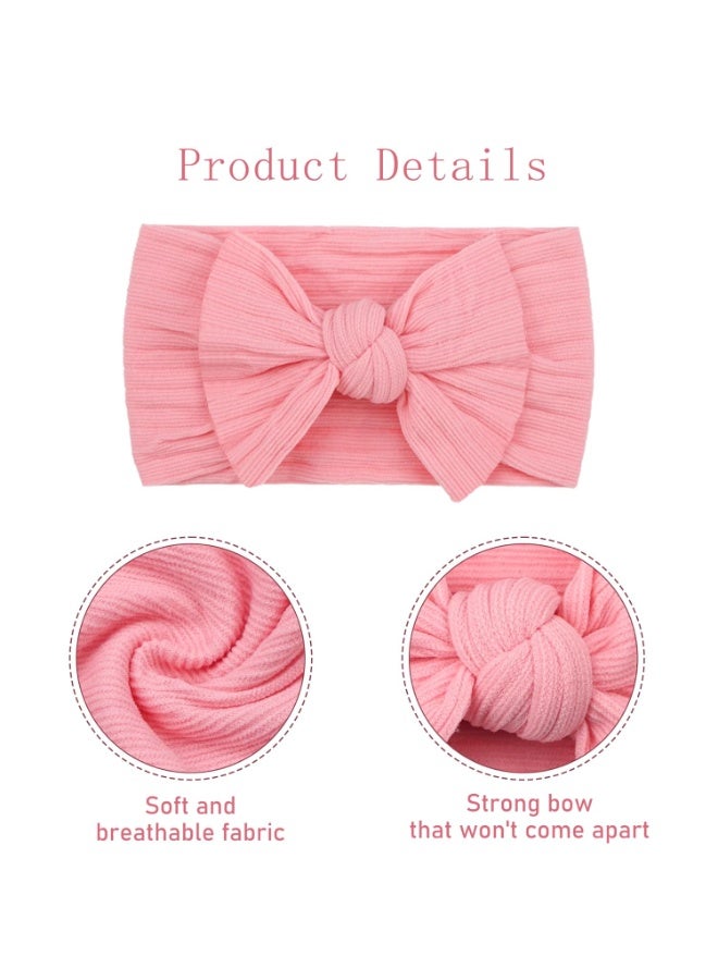 CELLOT  10 Colors Super Stretchy Soft Knot Baby Girl Headbands with Hair Bows Nylon Head Wrap For Newborn Baby Girls Infants Toddlers Kids E-10pcs - Image 4
