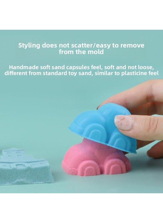 إسكدنيا لعبة طاولة الرمل للأطفال في الأماكن المغلقة مجموعة طين الطفل السحري اللون الطين الرمال متعددة الوظائف طاولة بناء بالجملة-المواصفات: طاولة زهر البرقوق + 150 مكعبات بناء + 4 جين 【الرمال الوردية】 أرسل - Image 4