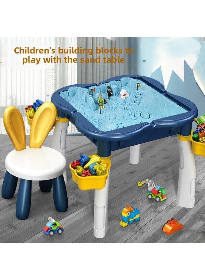 إسكدنيا لعبة طاولة الرمل للأطفال في الأماكن المغلقة مجموعة طين الطفل السحري اللون الطين الرمال متعددة الوظائف طاولة بناء بالجملة-المواصفات: طاولة زهر البرقوق + 150 مكعبات بناء + 4 جين 【الرمال الوردية】 أرسل - Image 2