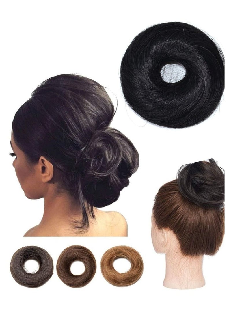 إستيل الشعر الحقيقي دونات الكرة رئيس شعر مستعار حقيبة شعر مستعار حلقة الشعر الحقيقي حلقة الشعر رقيق مجعد سيدة الكرة رئيس الشعر الإعصار أسود طبيعي - Image 1