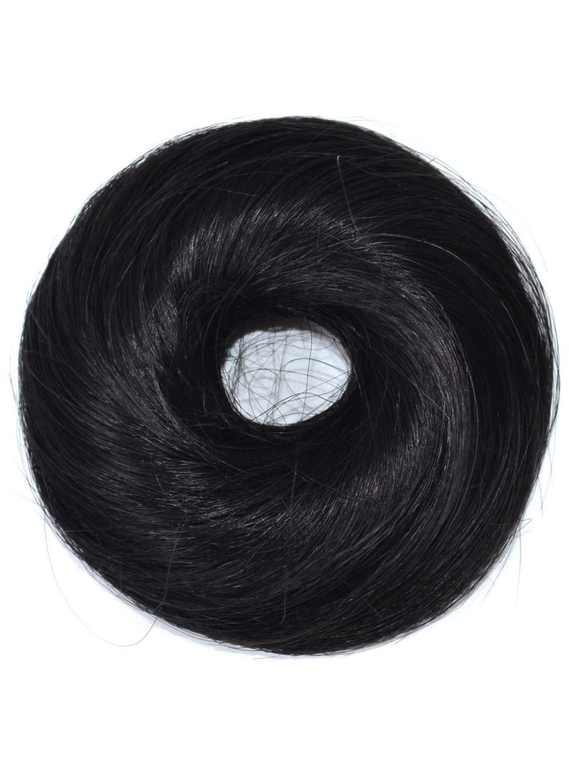 إستيل الشعر الحقيقي دونات الكرة رئيس شعر مستعار حقيبة شعر مستعار حلقة الشعر الحقيقي حلقة الشعر رقيق مجعد سيدة الكرة رئيس الشعر الإعصار أسود طبيعي - Image 2