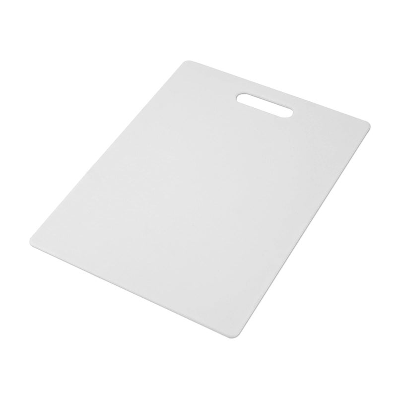 Farberware Large Cutting Board, Dishwasher- Safe Plastic Chopping Board for Kitchen with Easy Grip Handle, 11-inch by 14-inch, White - Image 1