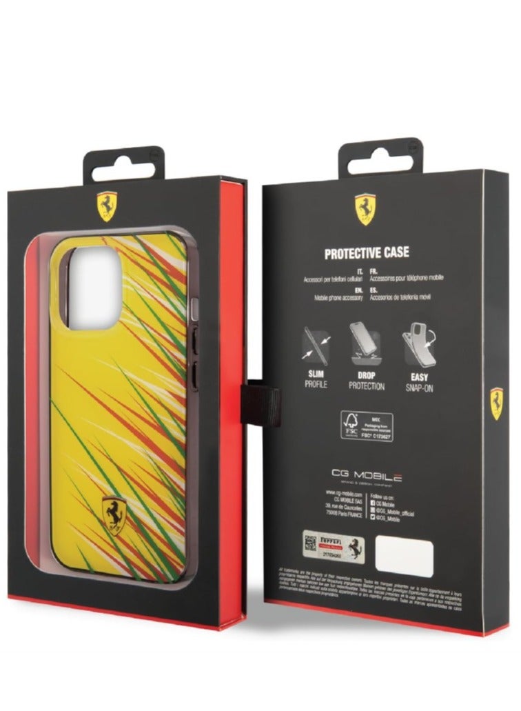 Ferrari غطاء حماية لجهاز ايفون 14 برو - اصفر - Image 2
