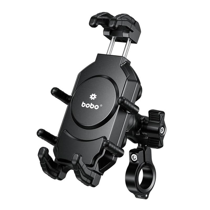 Bobo BM17H PRO Handlebar Mount Anti-Vibration Anti-Theft Waterproof Bike/Motorcycle/Scooter Mobile Phone Holder Mount, Ideal for Maps and GPS Navigation (Black) - Image 1