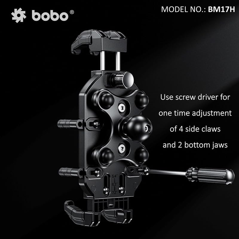 Bobo BM17H PRO Handlebar Mount Anti-Vibration Anti-Theft Waterproof Bike/Motorcycle/Scooter Mobile Phone Holder Mount, Ideal for Maps and GPS Navigation (Black) - Image 5