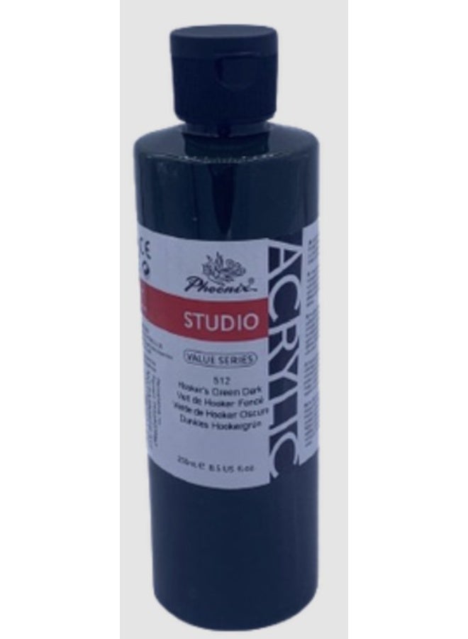 Phoenix Acrylic Paint STUDIO 250ml, Dark Green Color 512