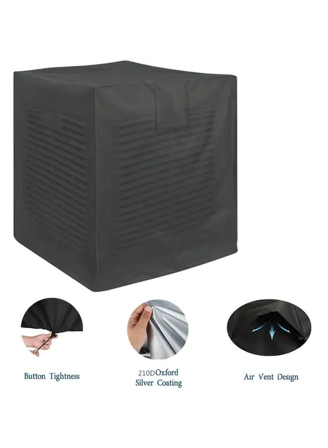 24x24x30in Square Air Conditioner Cover Dust Proof Outdoor Central Unit Black Heavy Duty Winter Balcony - Image 2
